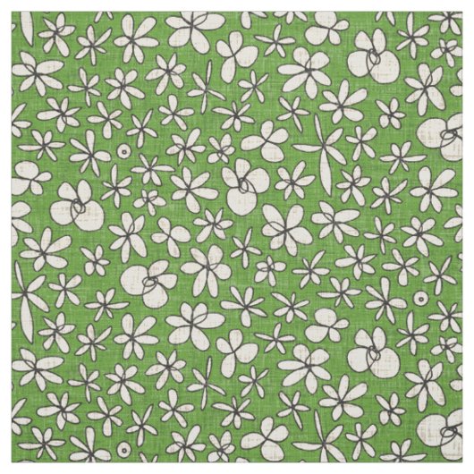 Tissu fleurs de garland vert (Échantillon)
