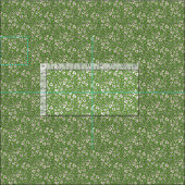 Tissu fleurs de garland vert (Carreau)