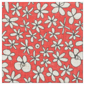 Tissu fleurs de guirlande rouge (Fermer)
