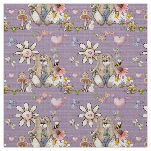 Tissu Fleurs de lapin que vous changez de couleur Arrièr (Échantillon)