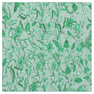 Tissu Fleurs de lea vert sur support texturé sculpté