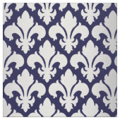 Tissu Fleurs-de-lys Argent et Bleu (Fermer)