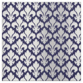 Tissu Fleurs-de-lys Argent et Bleu (Échantillon)