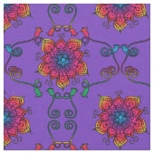 Tissu Fleurs de passion violette | Style Boho (Fermer)