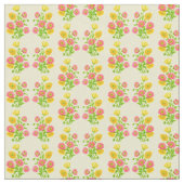 Tissu Fleurs de pavot rose jaune (Fermer)
