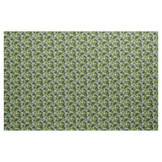 Tissu fleurs de romarin sur vert (Yard)