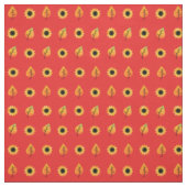 Tissu Fleurs de soleil et feuilles d'automne (Échantillon)
