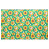 Tissu Fleurs de soleil vert émeraude (Yard)