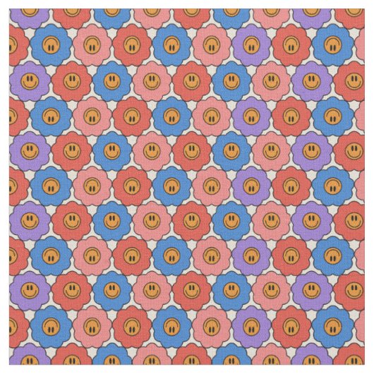 Tissu Fleurs de sourire (Fermer)