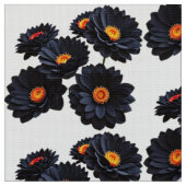 Tissu Fleurs de velours noir (Fermer)