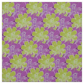 Tissu Fleurs décoratives (vert et violet) (Échantillon)
