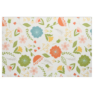 Tissu Fleurs d'été colorées mignonnes Motif sans couture