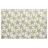 Tissu fleurs d'étoiles de mer blanches (Yard)
