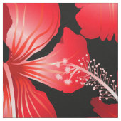 Tissu Fleurs d'hibiscus rouges (Échantillon)