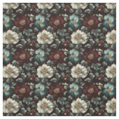 Tissu Fleurs dorées foncées sur noir (Échantillon)