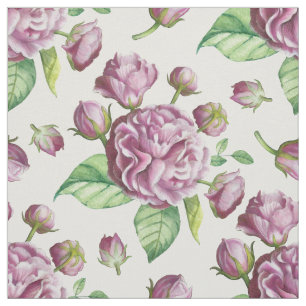 Tissu Fleurs du jardin Rose Camellia