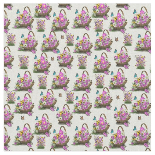 Tissu Fleurs du printemps mi-été (Fermer)
