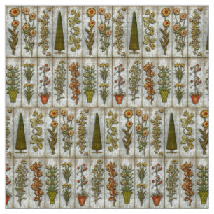 Tissu Fleurs et arbustes