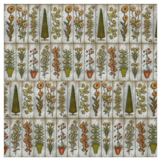 Tissu Fleurs et arbustes (Échantillon)