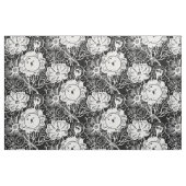 Tissu Fleurs Et Engrenages Blanc (Fat Quarter)