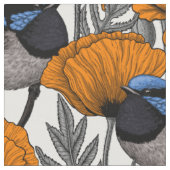 Tissu Fleurs et fleurs de pavot orangé 2 (Fermer)