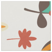 Tissu Fleurs et Motif de feuillage rétro (Fermer)