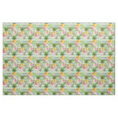 Tissu Fleurs et rayures de Teal d'ananas (Fat Quarter)