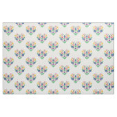 Tissu Fleurs folkloriques - composition en forme de coeu (Fat Quarter)