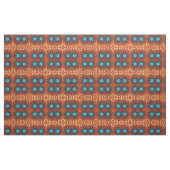 Tissu Fleurs Fractales Turquoise Et Orange Drôle (Yard)