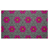 Tissu Fleurs géométriques - Fuchsia rose et gris (Fat Quarter)