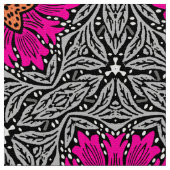 Tissu Fleurs géométriques - Fuchsia rose et gris (Fermer)