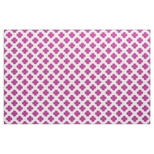 Tissu Fleurs géométriques roses sur un fond clair