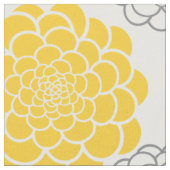 Tissu Fleurs gris et jaunes (Fermer)
