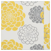 Tissu Fleurs gris et jaunes (Échantillon)