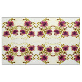 Tissu Fleurs jaunes bordeaux (Yard)