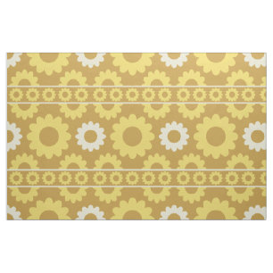 Tissu Fleurs jaunes vintages des années 1970