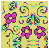 Tissu fleurs joyeux jaune arrière - plan (Détail)