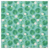 Tissu Fleurs Lys d'Eau Blanche & Motif Lily Pad (Échantillon)