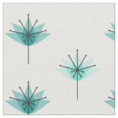 Tissu Fleurs modernes du milieu du siècle Turquoise (Fermer)