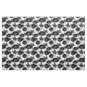 Tissu Fleurs noires, blanc, Monochrome (Yard)