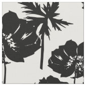 Tissu Fleurs noires, blanc, Monochrome (Fermer)