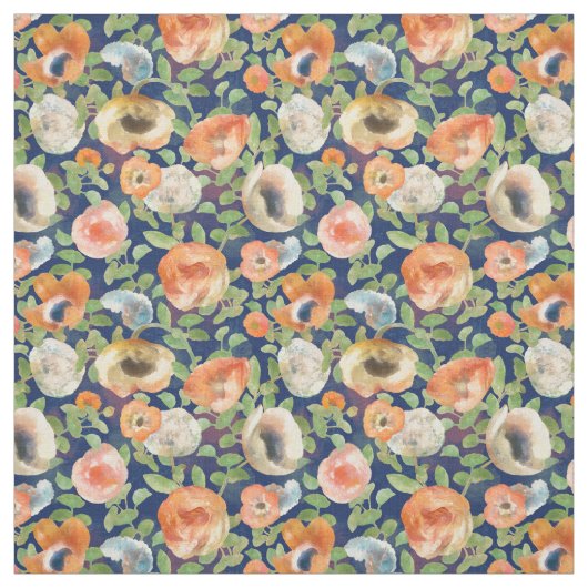 Tissu Fleurs oranges de printemps (Échantillon)