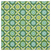 Tissu Fleurs rétro vertes (Échantillon)