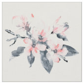Tissu Fleurs rose et gris Aquarelle classique (Fermer)