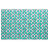 Tissu Fleurs roses et feuilles sur fond sarcelle (Fat Quarter)