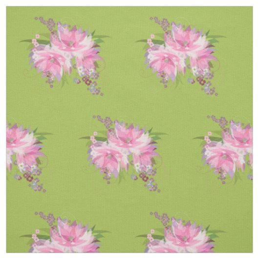 Tissu Fleurs roses et violettes (Échantillon)