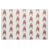 Tissu Fleurs roses et visage femme (Fat Quarter)