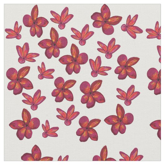 Tissu Fleurs rouges (Fermer)