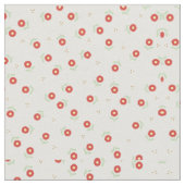 Tissu Fleurs rouges blanches et vertes (Fermer)