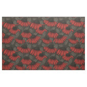 Tissu Fleurs rouges sur marron (Yard)